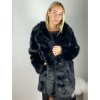 Kabátek kožich chlupatý zimní dlouhý rukáv dámský (S/M/L ONE SIZE) ITALSKÁ MÓDA IMSM25HTW-1340/DUR (Velikost S/M/L, Barva Černá)