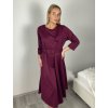 Šaty elegantní s páskem dlouhý rukáv dámské JANE (S/M/L ONE SIZE) ITALSKÁ MÓDA IMM25M8066/DUR (Velikost S/M/L, Barva Černá)