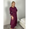 Šaty elegantní s páskem dlouhý rukáv dámské JANE (S/M/L ONE SIZE) ITALSKÁ MÓDA IMM25M8066/DUR (Velikost S/M/L, Barva Černá)