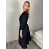 Šaty elegantní s páskem dlouhý rukáv dámské JANE (S/M/L ONE SIZE) ITALSKÁ MÓDA IMM25M8066/DUR (Velikost S/M/L, Barva Černá)