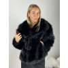 Kabátek kožíšek chlupatý zimní dlouhý rukáv dámský (S/M/L ONE SIZE) ITALSKÁ MÓDA IMWZ250001/DUR (Velikost S/M/L, Barva Černá)