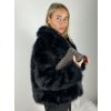 Kabátek kožíšek chlupatý zimní dlouhý rukáv dámský (S/M/L ONE SIZE) ITALSKÁ MÓDA IMWZ250001/DUR (Velikost S/M/L, Barva Černá)