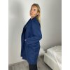 Cardigan  s kapsami dlouhý rukáv dámský nadrozměr (40/42/44 ONE SIZE) ITALSKÁ MÓDA IM4251148/DU (Velikost 40/42/44, Barva tmavě modrá)