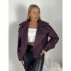 Kabátek krátký oversize dlouhý rukáv dámské (S/M/L ONE SIZE) ITALSKÁ MÓDA IMPLU251111/DU (Velikost S/M/L, Barva fialová)
