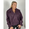 Kabátek krátký oversize dlouhý rukáv dámské (S/M/L ONE SIZE) ITALSKÁ MÓDA IMPLU251111/DU (Velikost S/M/L, Barva fialová)