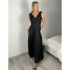 Šaty dlouhé společenské na ramínka dámské (S/M ONE SIZE) ITALSKÁ MÓDA IMPHD2531114/DR (Velikost S/M, Barva Černá)
