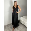 Šaty dlouhé společenské na ramínka dámské (S/M ONE SIZE) ITALSKÁ MÓDA IMPHD2531114/DR (Velikost S/M, Barva Černá)