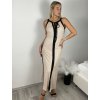 Šaty dlouhé elegantní na ramínka dámské (S/M/L ONE SIZE) ITALSKÁ MÓDA IMM24M55369/DU (Velikost S/M/L, Barva béžová)