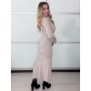 Šaty úpletové s rolákem dlouhý rukáv dámský (S/M/L ONE SIZE) ITALSKÁ MÓDA IMPLM25ZM190006/DU (Velikost S/M/L, Barva béžová)