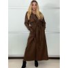 Kabát s páskem dlouhý rukáv dámské (S/M/L ONE SIZE) ITALSKÁ MÓDA IMPVN25251008/DU (Velikost S/M/L, Barva vínová)