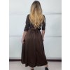 Šaty dlouhý rukáv dámské MAGGIE (XS/S/M ONE SIZE) ITALSKÁ MÓDA IMM25M12918A/DUR (Velikost XS/S/M, Barva tmavě hnědá)