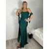 Šaty dlouhé společenské na ramínka dámské (XS/S/M ONE SIZE) ITALSKÁ MÓDA IMPHD2576080/DR (Velikost XS/S/M, Barva tmavě smaragdová)