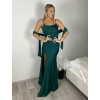 Šaty dlouhé společenské na ramínka dámské (XS/S/M ONE SIZE) ITALSKÁ MÓDA IMPHD2576080/DR (Velikost XS/S/M, Barva tmavě smaragdová)