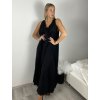Šaty dlouhé letní na ramínka dámské (M/L/XL ONE SIZE) ITALSKÁ MÓDA IMPVN25001/DU (Velikost M/L/XL, Barva Černá)