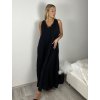 Šaty dlouhé letní na ramínka dámské (M/L/XL ONE SIZE) ITALSKÁ MÓDA IMPVN25001/DU (Velikost M/L/XL, Barva Černá)