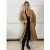 Kabát koženkový oversize s páskem dlouhý rukáv dámský TARA (S/M/L ONE SIZE) ITALSKÁ MÓDA IMWCA251111/DU (Velikost S/M/L, Barva hnědá)