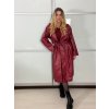 Kabát koženkový oversize s páskem dlouhý rukáv dámský TARA (S/M/L ONE SIZE) ITALSKÁ MÓDA IMWCA251111/DU (Velikost S/M/L, Barva hnědá)