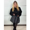 Bunda oversize dlouhý rukáv dámská (S/M/L ONE SIZE) ITALSKÁ MÓDA IMD25232/DR (Velikost S/M/L, Barva Černá)