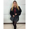 Bunda oversize dlouhý rukáv dámská (S/M/L ONE SIZE) ITALSKÁ MÓDA IMD25232/DR (Velikost S/M/L, Barva Černá)