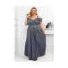 Šaty dlouhé společenské třpytivé na ramínka dámské nadrozměr VALENTINE (32-50) POLSKÁ MÓDA PMLAM25001117-6