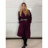 Kabát s páskem dlouhý rukáv dámský (S/M/L ONE SIZE) ITALSKÁ MÓDA IMWCN256375/DU (Velikost S/M/L, Barva vínová)
