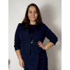 Bolerko dlouhý rukáv dámský nadrozměr (38-50) POLSKÁ MóDA PMF251111C/DUR (Velikost 38, Barva tmavě modrá)