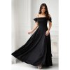 Šaty dlouhé společenské na ramínka dámské (34-48) POLSKÁ MÓDA PMLBC24320-06 (Velikost 34, Barva Černá)