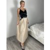 Sukně dlouhá s páskem dámská (S/M/L ONE SIZE) ITALSKÁ MÓDA IMSM26003/DU (Velikost S/M/L, Barva béžová)
