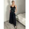 Kalhoty dlouhé elegantní s páskem dámské (S/M/L ONE SIZE) ITALSKÁ MÓDA IMSM26005/DU (Velikost S/M/L, Barva Černá)