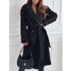 Kabát teplý dlouhý rukáv dámský nadrozměr (44/46/48 ONE SIZE) ITALSKÁ MÓDA IMD25256/DR (Velikost 44/46/48, Barva Černá)