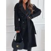 Kabát teplý dlouhý rukáv dámský nadrozměr (44/46/48 ONE SIZE) ITALSKÁ MÓDA IMD25256/DR (Velikost 44/46/48, Barva Černá)