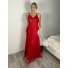 Šaty dlouhé společenské na ramínka dámské LEXI (S/M ONE SIZE) ITALSKÁ MÓDA IMC25570/DR (Velikost S/M, Barva červená)