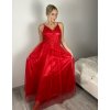 Šaty dlouhé společenské na ramínka dámské LEXI (S/M ONE SIZE) ITALSKÁ MÓDA IMC25570/DR (Velikost S/M, Barva červená)