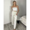 Kalhoty dlouhé elegantní dámské ROSE (S/M/L ONE SIZE) ITALSKÁ MÓDA IMWHP251111/DR (Velikost S/M/L, Barva bílá)