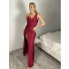 Šaty elegantní společenské dlouhé na ramínka dámské MONA (S/M/L ONE SIZE) ITALSKÁ MÓDA IM3251122/DR (Velikost S/M/L, Barva červená)