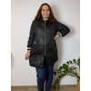Bunda slabá šusťáková s kapucí na zip dlouhý rukáv dámská nadrozměr VIOLA  (50/52/54 ONE SIZE) ITALSKÁ MÓDA IMD25175/DUR (Velikost 50/52/54, Barva Černá)
