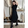 Šaty elegantní dlouhý rukáv dámské (M-2XL) ITALSKÁ MÓDA IMSE26001/DU (Velikost 2XL, Barva Černá)