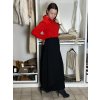 Sukně dlouhá skládaná dámská (S/M/L ONE SIZE) ITALSKÁ MÓDA IM426033/DU (Velikost S/M/L, Barva Černá)