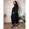 Bunda slabá šusťáková s kapucí dlouhý rukáv dámská nadrozměr (48/50/52 ONE SIZE) ITALSKÁ MÓDA IMSM26039/DU (Velikost 48/50/52, Barva Černá)