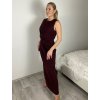 Šaty dlouhé elegantní společenské  dámské VANES (S/M/L ONE SIZE) ITALSKÁ MÓDA IMPLU2627569/DUR (Velikost S/M/L, Barva vínová)