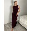 Šaty dlouhé elegantní společenské  dámské VANES (S/M/L ONE SIZE) ITALSKÁ MÓDA IMPLU2627569/DUR (Velikost S/M/L, Barva vínová)