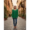Svetr tenký úpletový dlouhý rukáv dámský (S/M/L ONE SIZE) ITALSKÁ MÓDA IMSM26001