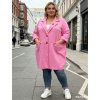 Kabátek slabý s kapsami na knoflíky dlouhý rukáv dámský nadrozměr (46/48/50 ONE SIZE) ITALSKÁ MÓDA IM426011