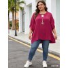 Tunika s přívěskem 3/4 dlouhý rukáv dámská nadrozměr (54/56/58 ONE SIZE) ITALSKÁ MÓDA IM426012