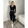 Kalhoty elegantní s páskem dámské (S/M/L ONE SIZE) ITALSKÁ MÓDA IMSM261111/DUR (Velikost S/M/L, Barva Černá)