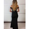 Šaty dlouhé elegantní společenské na ramínka dámské (S/M/L ONE SIZE) ITALSKÁ MÓDA IMPMD2639316/DUR (Velikost S/M/L, Barva Černá)