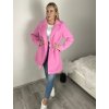 Kabát jarní dlouhý rukáv dámský (S/M/L ONE SIZE) ITALSKÁ MÓDA IMSM261113/DUR (Velikost S/M/L, Barva růžová)