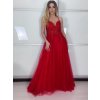 Šaty elegantní společenské/svatební na ramínka dámské (S/M.ONE SIZE) ITALSKÁ MÓDA IMM2218831/DUR (Velikost S/M, Barva červená)