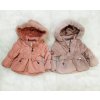 Bunda  kabát zimní zateplená kožíškem kojenecká dětská dívčí (6-36 MĚS.) FAD TM218L-101 (Barva lososová, Velikost 74-80)