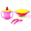 Obedová souprava Babyono - 6m+, BPA free. 1034/01 růžová 6m+